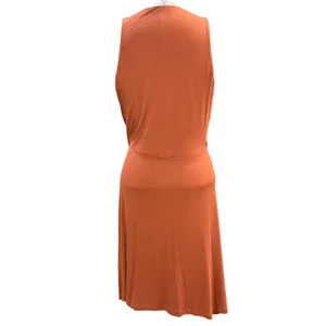 Workshop L Sleeveless A-Line Knit Dress Rust Orange Soft Stretch Bohemian Earthy thumbnail 5