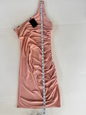NWT Michael Costello x Revolve Bodycon Mini Dress Blush Pink one shoulder Small thumbnail 12