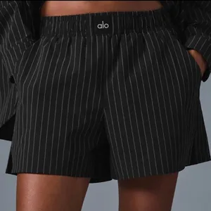 Alo Yoga Pinstripe Daylight Boxer Short Black/Titanium L thumbnail 1