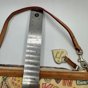 Dooney & Bourke Doodle It Y2K Multi Color Heart Zipper Pull Cream Tan thumbnail 16