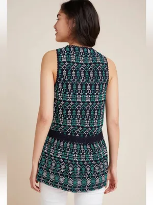 Maeve by Anthropologie Cammie Peplum Top L thumbnail 2