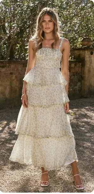 BILLY J Floral Tiered Ruffle‎ Maxi Dress thumbnail 1