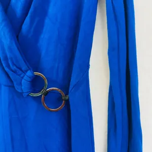T Tahari Royal Blue Faux Wrap Long Sleeve Ring Detail Dress Small thumbnail 3