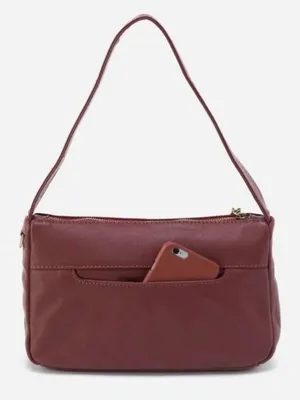 Hobo Kole Bag Berry Woven Leather Tassel Shoulder Handbag Zip Bohemian Old Money thumbnail 2
