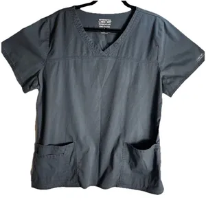 Cherokee Workwear Scrubs Top Woman XL Grey Core Stretch Shirt Blouse thumbnail 1