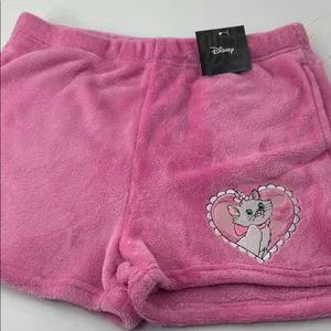 Disney Pink Fleece Shorts with Heart Cat Design thumbnail 1