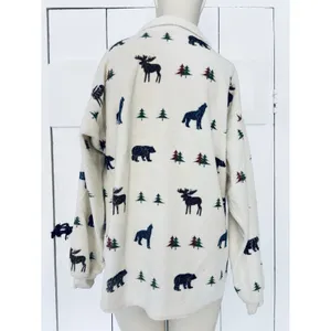 Vtg Artisans Sunschein Designs Winter Rabbits Snow Nature AOP Sweatshirt Size M thumbnail 2