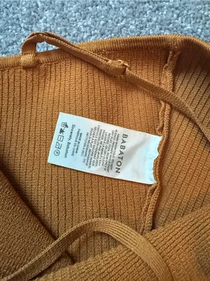 Babaton Artizia Ribbed Knit Cami - Mustard Yellow S thumbnail 4