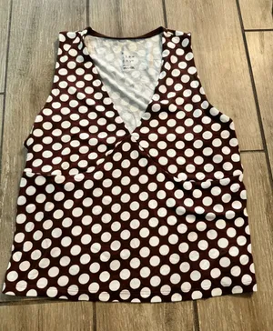 a new day Brown and White Polka Dot V-Neck Sleeveless Tank thumbnail 1