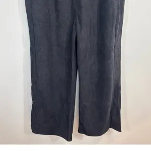 Halara Black Corduroy Wide Leg Pants XL Petite Elastic‎ Waist Pockets thumbnail 3