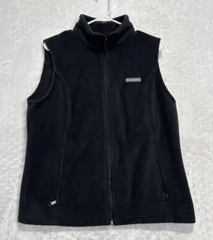 Columbia Fleece Vest Womens Size XL Black Layering Outdoor Hiking Fall Winter thumbnail 1