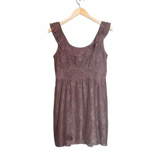 Anthropologie Maeve Dress Women's Size Small Y2K Gray Lace Ruffle Short Sundress thumbnail 7