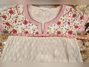 Anthropologie Payal Jain Embroidered Dress Fine Cotton S thumbnail 9