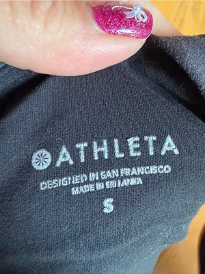 Athleta Conscious Crop Tank Top Black Gray Camo Sports Bra Powervita Small thumbnail 6