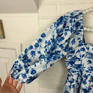 Abercrombie & Fitch Emerson Poplin Blue Floral Puff Sleeve Mini Dress Size S thumbnail 9