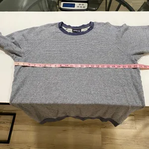 Patagonia Striped Crewneck Sweatshirt L Blue Gray Raglan Outdoor Casual thumbnail 6