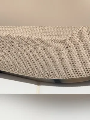 Rothy's Pointed Toe Knit Flats in Light Beige with Blue Trim thumbnail 13