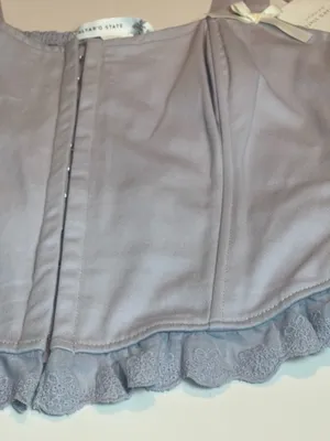 Altar'd State Cotton Corset Top XL Grey Dawn Lace Trim Coquette Balletcore NWT thumbnail 11