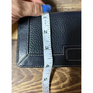 Vtg Kate Spade New York Bifold Black Leather‎ Wallet 4x7.5" thumbnail 5