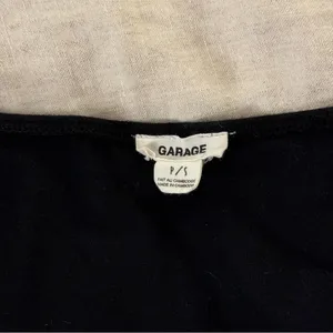 Garage Cropped Long Sleeve Over the Shoulder Black Top thumbnail 3