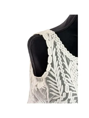 Laundry by Shelli Segal Women's Lace Y2K Boho Festival Sheer Tank Top thumbnail 2
