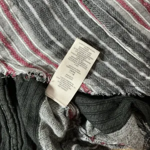 Free People Boho Striped Button Front Midi Skirt Womens Small Grey Frayed Hem thumbnail 7