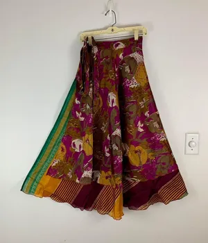 Reversible Maxi Wrap Skirt BINW717 Purple thumbnail 1