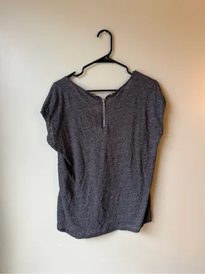 American Eagle Outfitters Charcoal Gray Scoop Neck Top Size Medium thumbnail 4