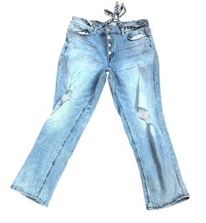 M‎ Jeans by Maurice's Distressed Denim Straight Leg Ankle Jeans 22W thumbnail 1