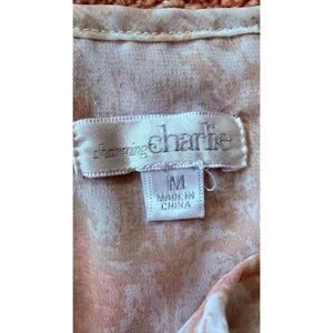 Charming Charlie Sheer Chiffon Blouse Boho Tie Neck Lightweight Size M thumbnail 2