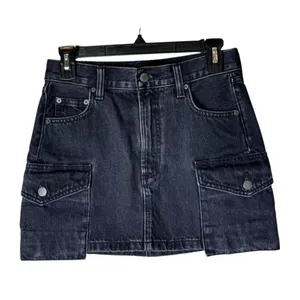 Aritzia Denim Forum Skirt Women 23 Black‎ Washed Denim 90s Cargo Mini Jean Retro thumbnail 2