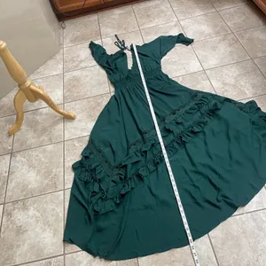 BALTICBORN pippA Women Emerald‎ Green Tiered Ruffle Maxi Dress Long Sleeve LAre thumbnail 9