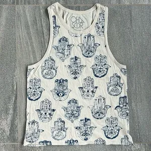 3/$15 LAST CHANCE! CHASER Hamsa Hand of Fatima Graphic Tank Top thumbnail 9