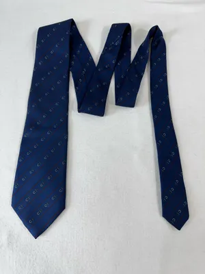 Vintage Charles Jourdan Paris Silk Tie Blue Office Luxury Designer Neck Tie thumbnail 2