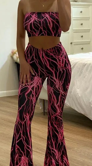 Rave Lightening Set Wide Leg And Tub Top thumbnail 1