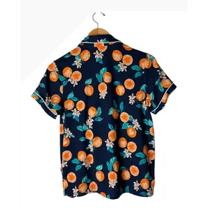 Joyspun Pajama Set Women Small Blue Orange Citrus Floral Print Short Sleepwear thumbnail 3