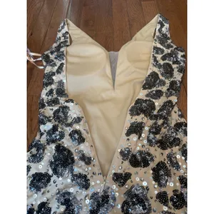 NWT Designer Jovani Sz.00 Mini Dress Sequin Leopard Print Nude Illusion Low Back thumbnail 15