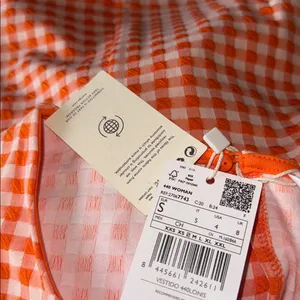 NWT NNG Mango Vichy Check Dress Gingham Orange Stretch thumbnail 10