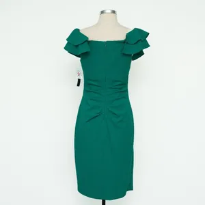 Betsy‎ & Adam | Off Shoulder Ruched Scuba Midi Ruffle Dress. thumbnail 5