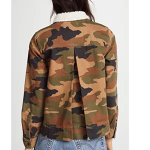 NWT Madewell Northward Camo Army Shirt Jacket Shearling Collar Cotton thumbnail 8