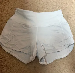 Lululemon High-Rise White Speed Up Shorts 4" 2 thumbnail 1