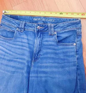 American Eagle Dreamy Drape Stretch Super High-Waisted Cargo Baggy Wide-Leg Jean Sz 10 thumbnail 6