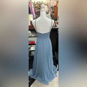 Azazie Blue bridesmaids chiffon dress size A4 thumbnail 2