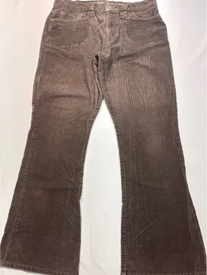 Vintage Brown Corduroy Flared Pants Size 10 – Cozy Retro Vib thumbnail 1