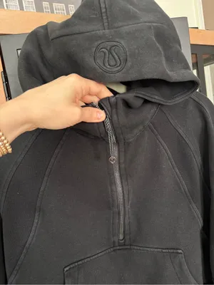 Lululemon Scuba Oversized 1/2 Zip up Hoodie sweatshirt jacket Black half thumbnail 7