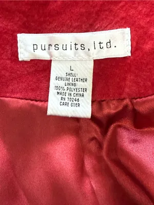 Vintage Pursuits Ltd Red Suede Leather Jacket Blazer Size Large thumbnail 5