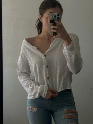 White Button Down Blouse thumbnail 4