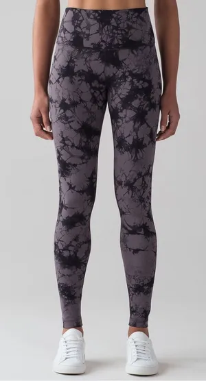 Lululemon Wunder Under Hi Rise‎ Leggings 10 Shibori Magnum Black Tie Dye thumbnail 1