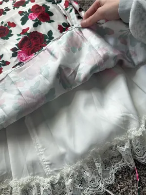 Sugar Thrillz White Floral Rose Mini Dress with Red & Pink Roses thumbnail 5