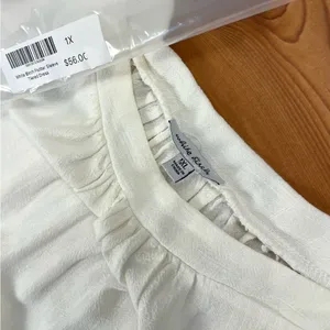 Colorblock Tiered High-Low Midi Dress White Gray Sage Pockets White Birch 1X thumbnail 7